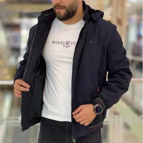 کاپشن کتان خزدار مردانه