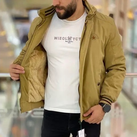 کاپشن کتان خزدار مردانه
