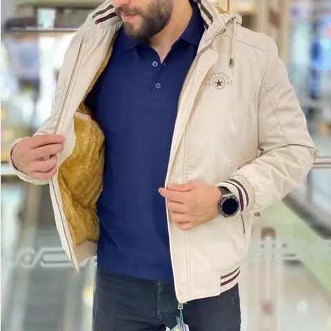 کاپشن کتان خزدار مردانه