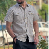 پیراهن مردانه کتان دو جیب در رنگبندی