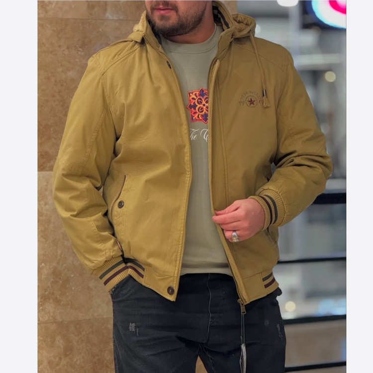 کاپشن مردانه داخل خز کتان سنگشور