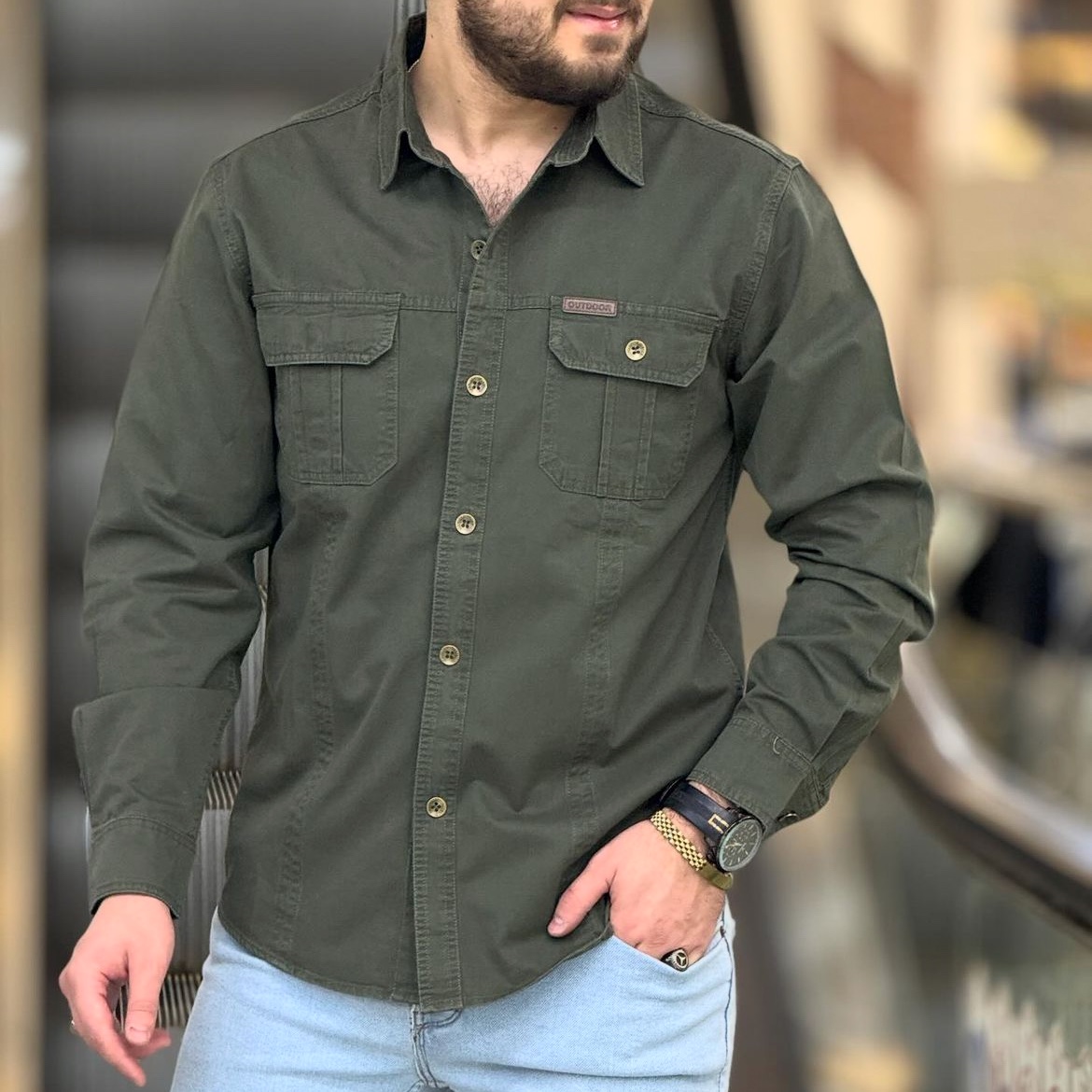 پیراهن مردانه آستین بلند صد در صد کتان