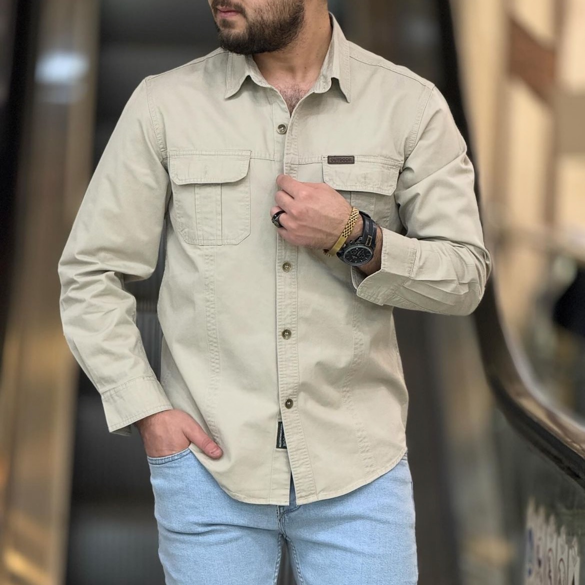 پیراهن مردانه آستین بلند صد در صد کتان
