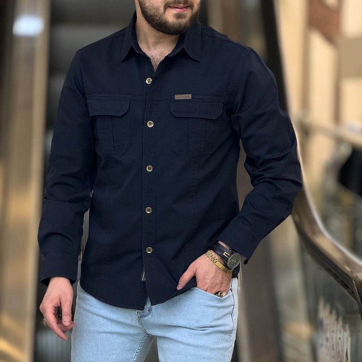 پیراهن مردانه آستین بلند صد در صد کتان