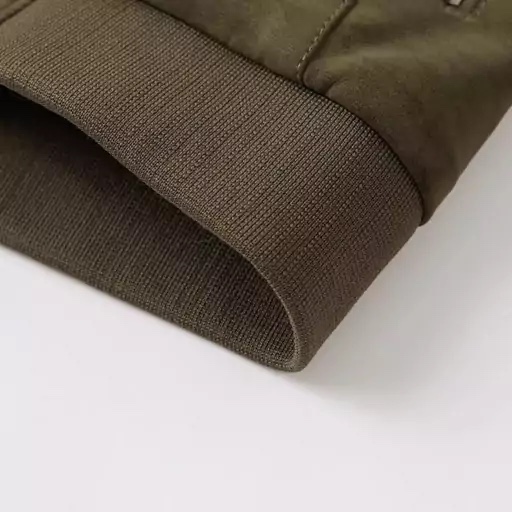 کاپشن چرم خزدار طرح ابر و بادی