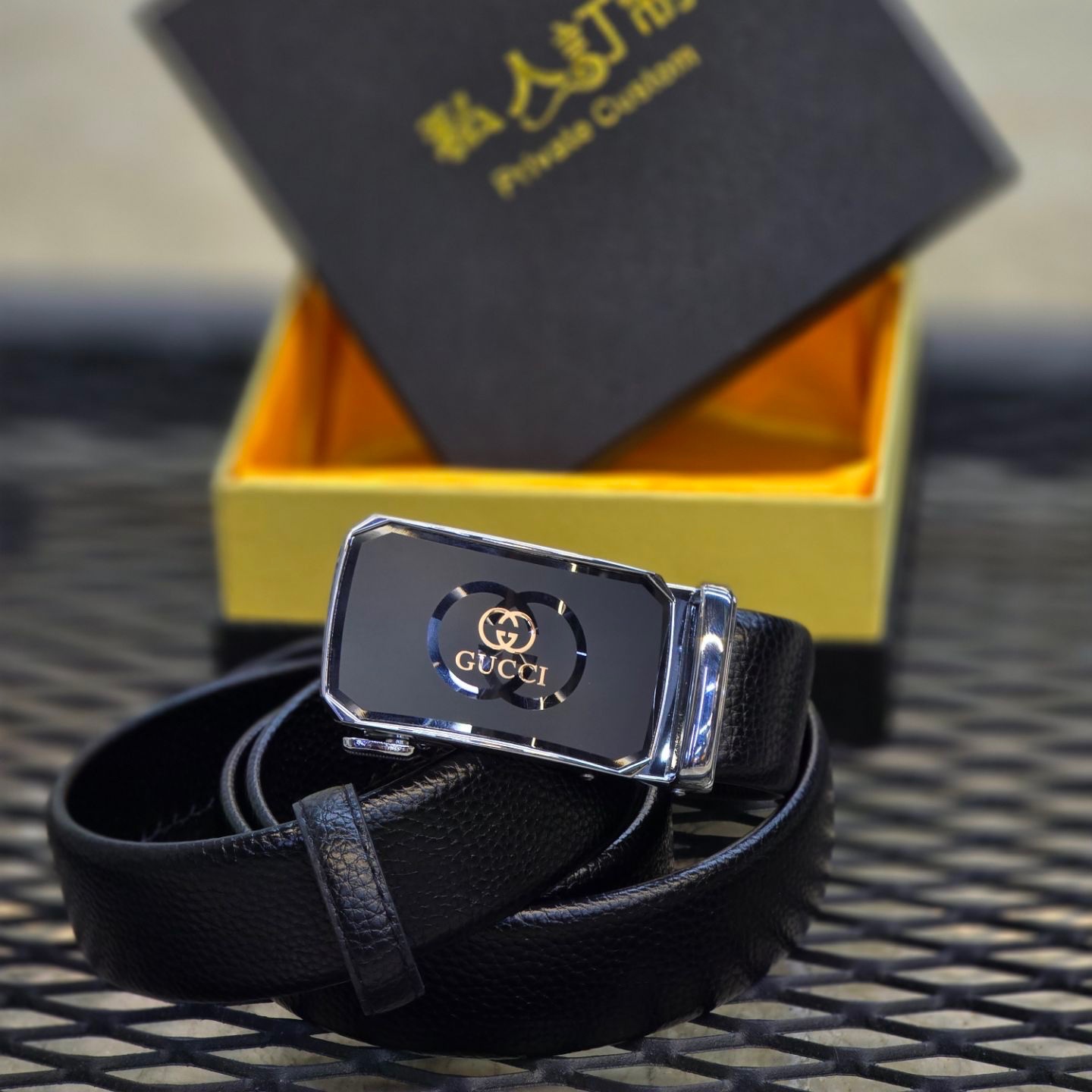 کمربند مردانه ریلی برند گوچی GUCCI
