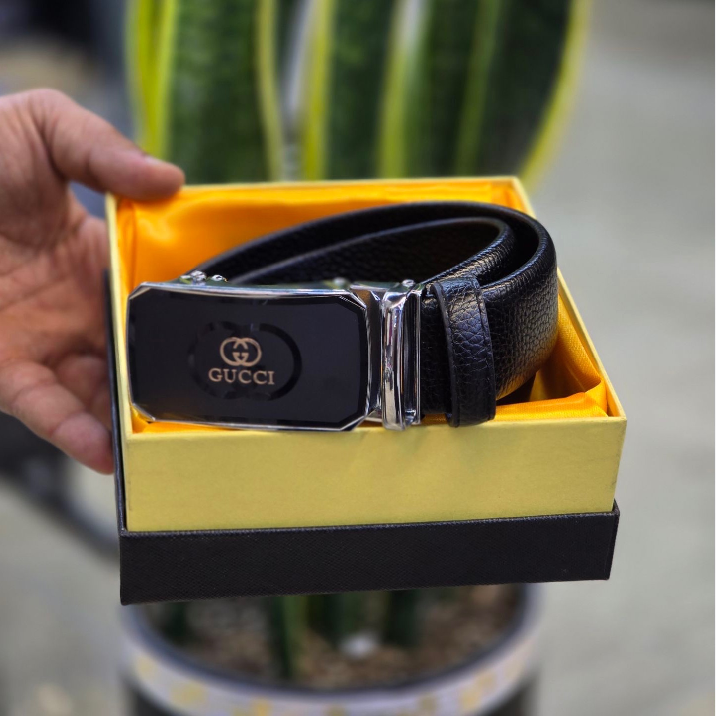 کمربند مردانه ریلی برند گوچی GUCCI