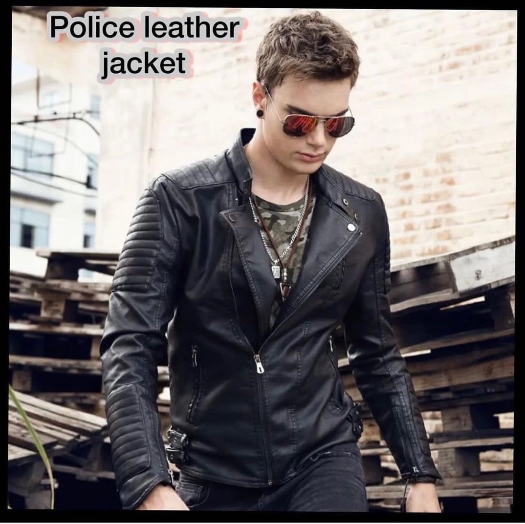 کاپشن چرم پلیسی جذاب 1779
