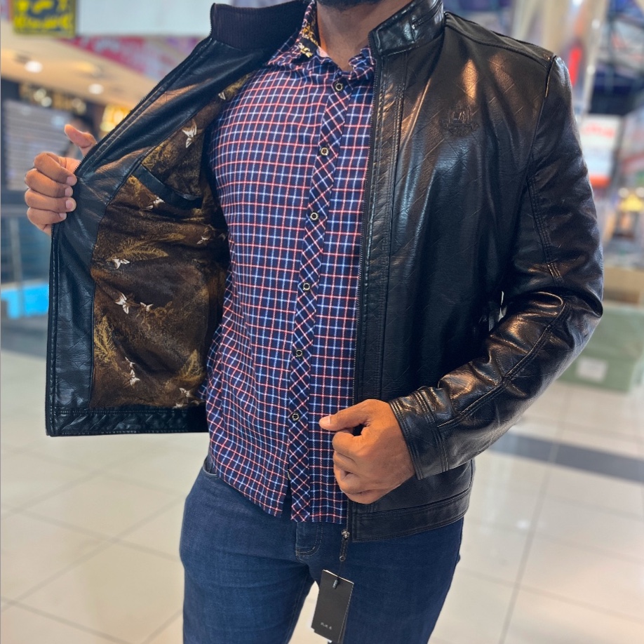 کاپشن چرم مردانه ضخیم داخل مخمل تضمینی