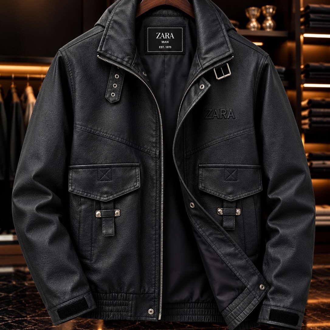 کاپشن چرم اسپرت مارک ZARA