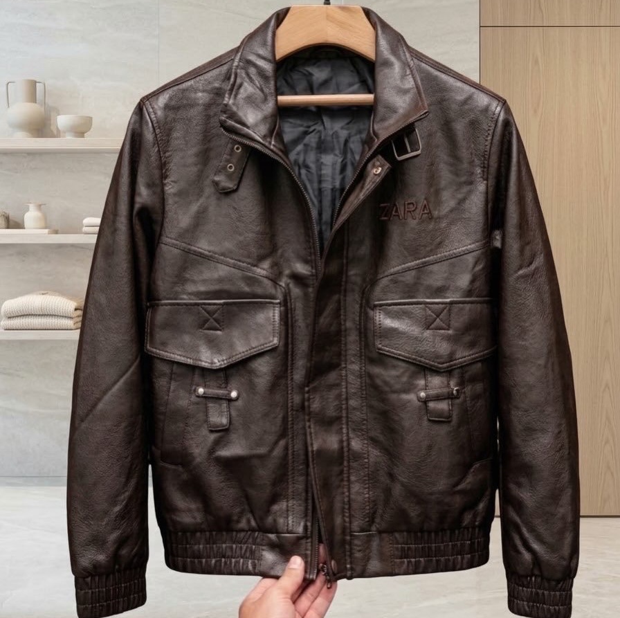 کاپشن چرم اسپرت مارک ZARA